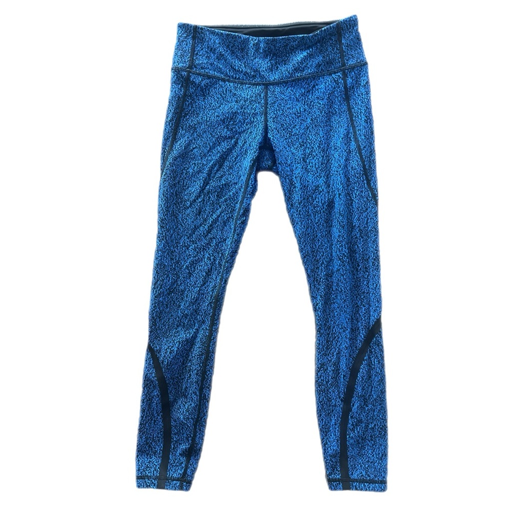 Lululemon On Track Tight Leggings Sz 4 – Circuit Cerulean Blue Black – Luxtreme - Picture 2 of 5